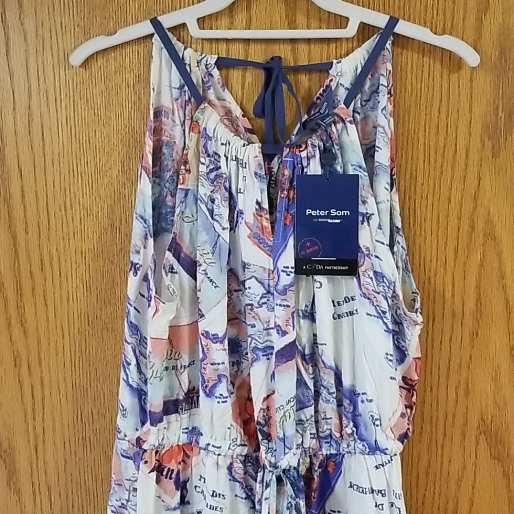 Peter Som NWT Maxi St Barths inspired maps Sz LG